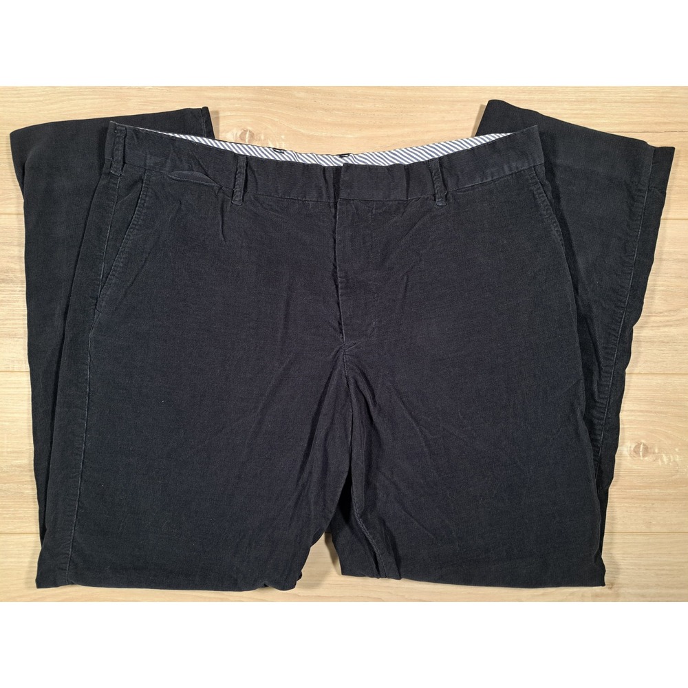 Merona Mens Navy‎ Blue Corduroy Pants Flat Front 40x32 Straight Leg Cotton Blend